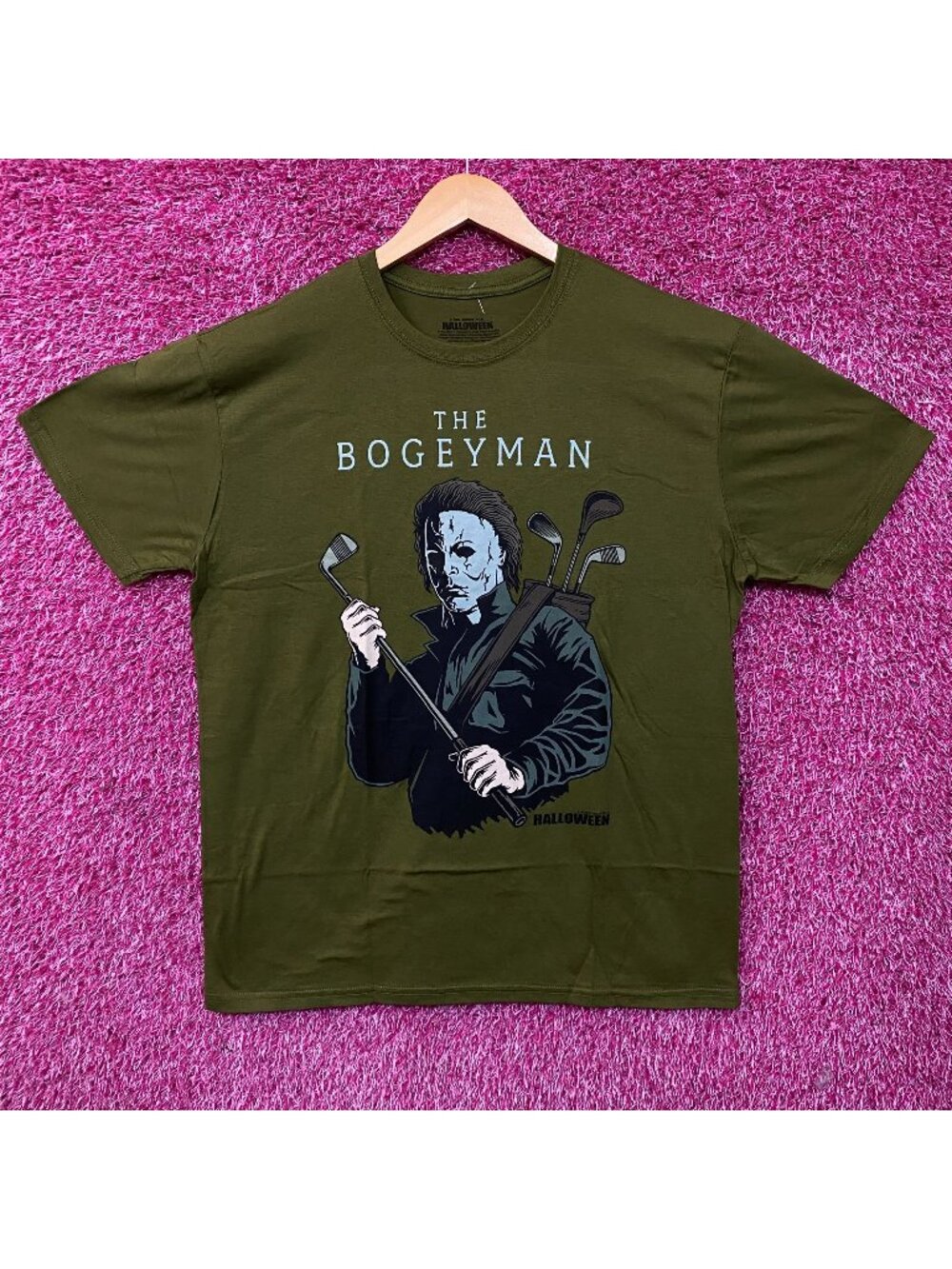 "The Bogeyman" Michael Myers Golf Halloween T-Shirt Large - Picture 1 of 4